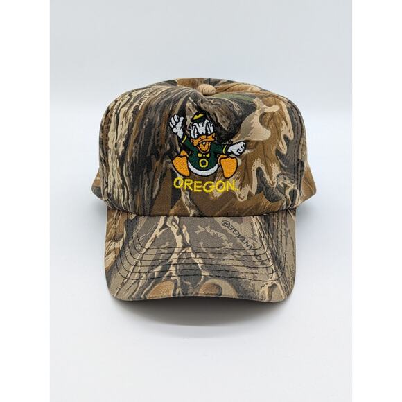 University Of Oregon Donald Duck Camo Hat Cap OU Ducks Vintage Snapback - Picture 1 of 10
